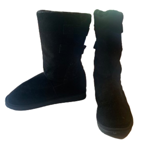Muk Luks Mid Calf Faux Suede Jean Boot - Picture 10 of 10
